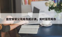 监控安装公司库存统计表，实时监控库存